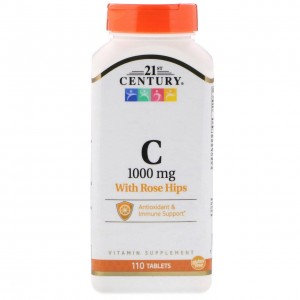 Vitamin C, with Rose Hips, 1000 mg (110таб) 